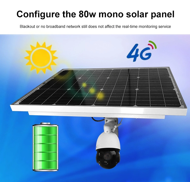 3.6mm HD Lens 4G Network Type Solar CCTV Monitoring System